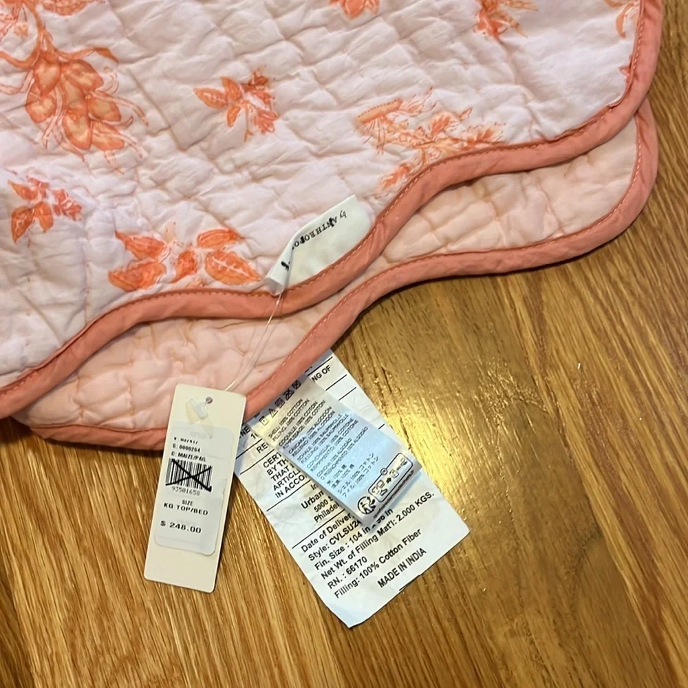 Anthropologie Iluka Cotton Floral Quilt Size King with 2 Shams NWT